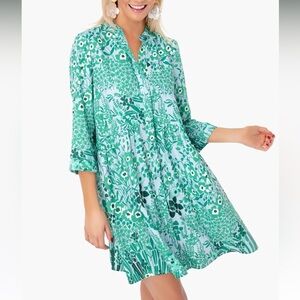 Tuckernuck Wildflower Royal Shirt Dress